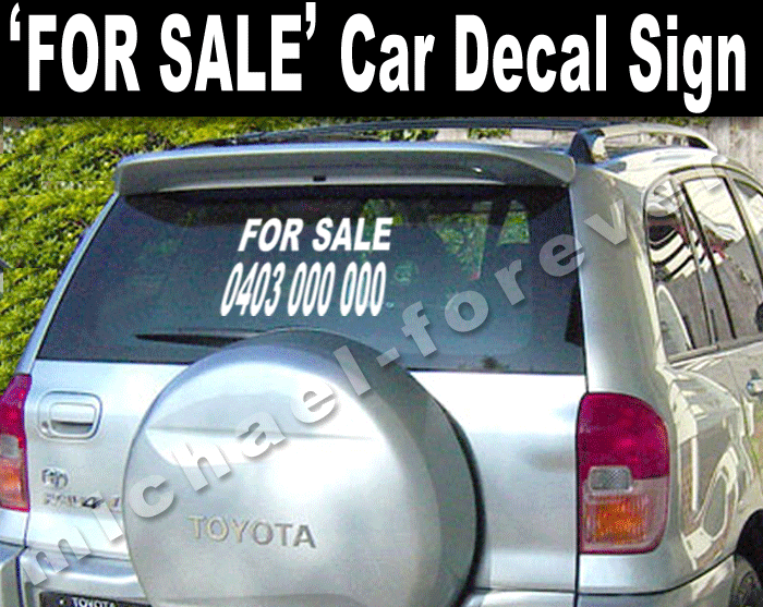 For Sale Car Sign. FOR SALE Car Sign Decal, FREE POSTAGE within Australia - vShop Item 11246648